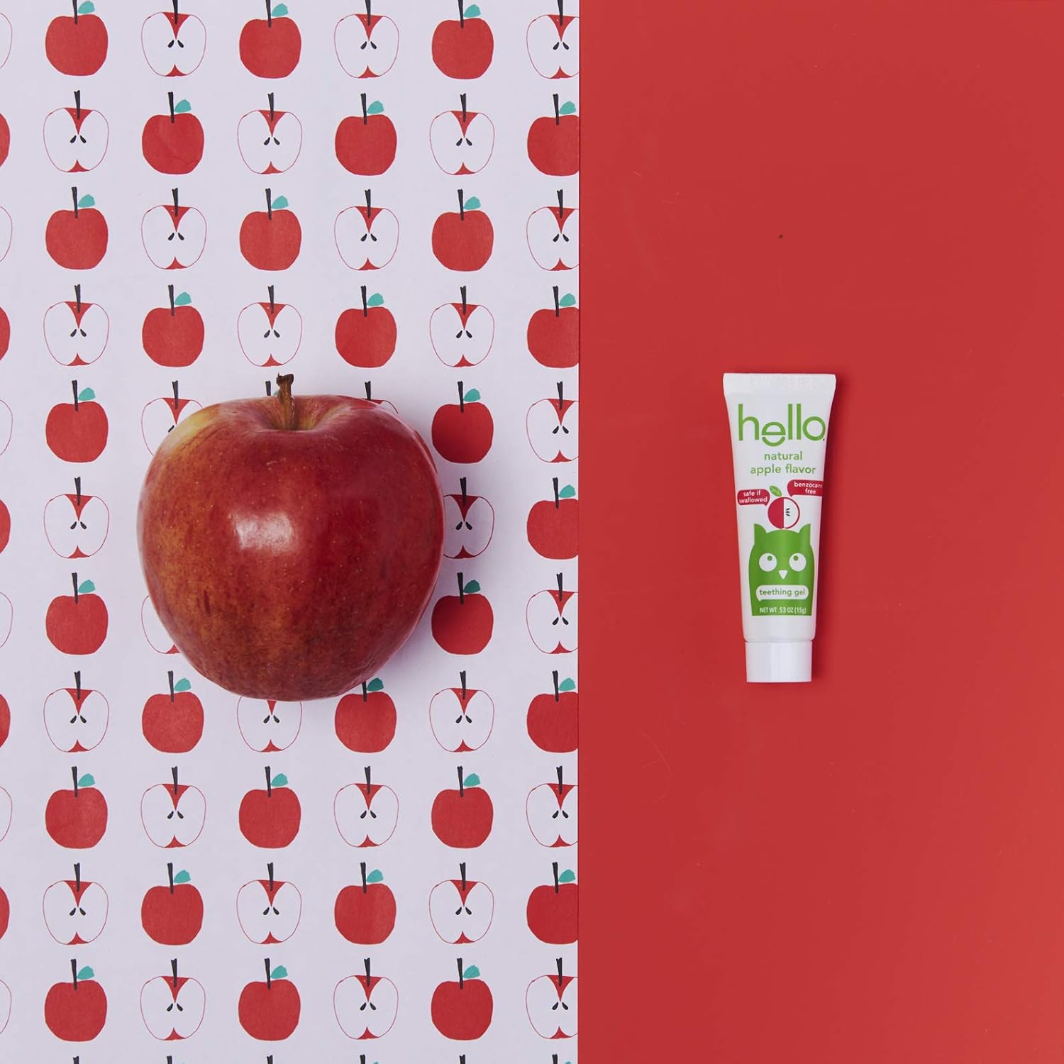 Hello Natural Apple Flavor Baby Teething Relief Gel, For Kids Age 3 Months and Older, Benzocaine Free, Safe to Swallow for Infants and Toddlers, Vegan, SLS Free, Gluten Free, .53 Ounce (Pack of 3) : Baby