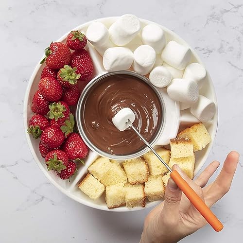 Miniatura 9 de Juego eléctrico de olla de fondue para chocolate y queso nacho, kit de fondue de chocolate con tenedores de inmersión, control de temperatura,