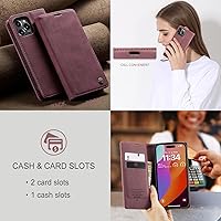 Vista 59 de SINIANL Funda de cuero para iPhone 15 Pro Max, cartera para iPhone 15 Pro Max, funda tipo cartera plegable con función atril magnética, ranuras