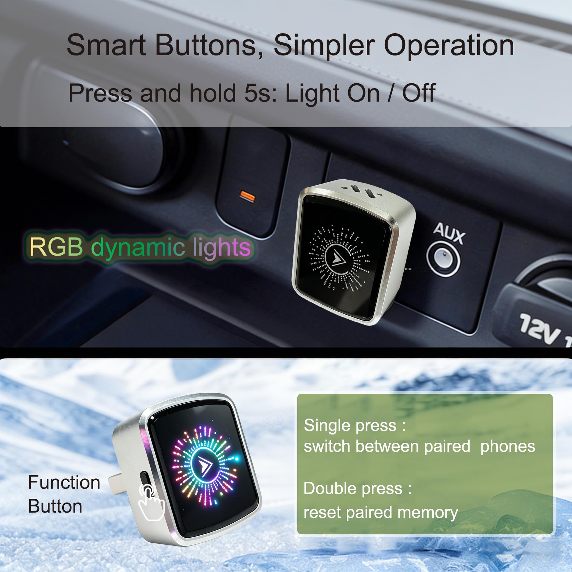CarPlay Dongle pour Citroen C4 Picasso 2014-2017 Faible Latence Pair