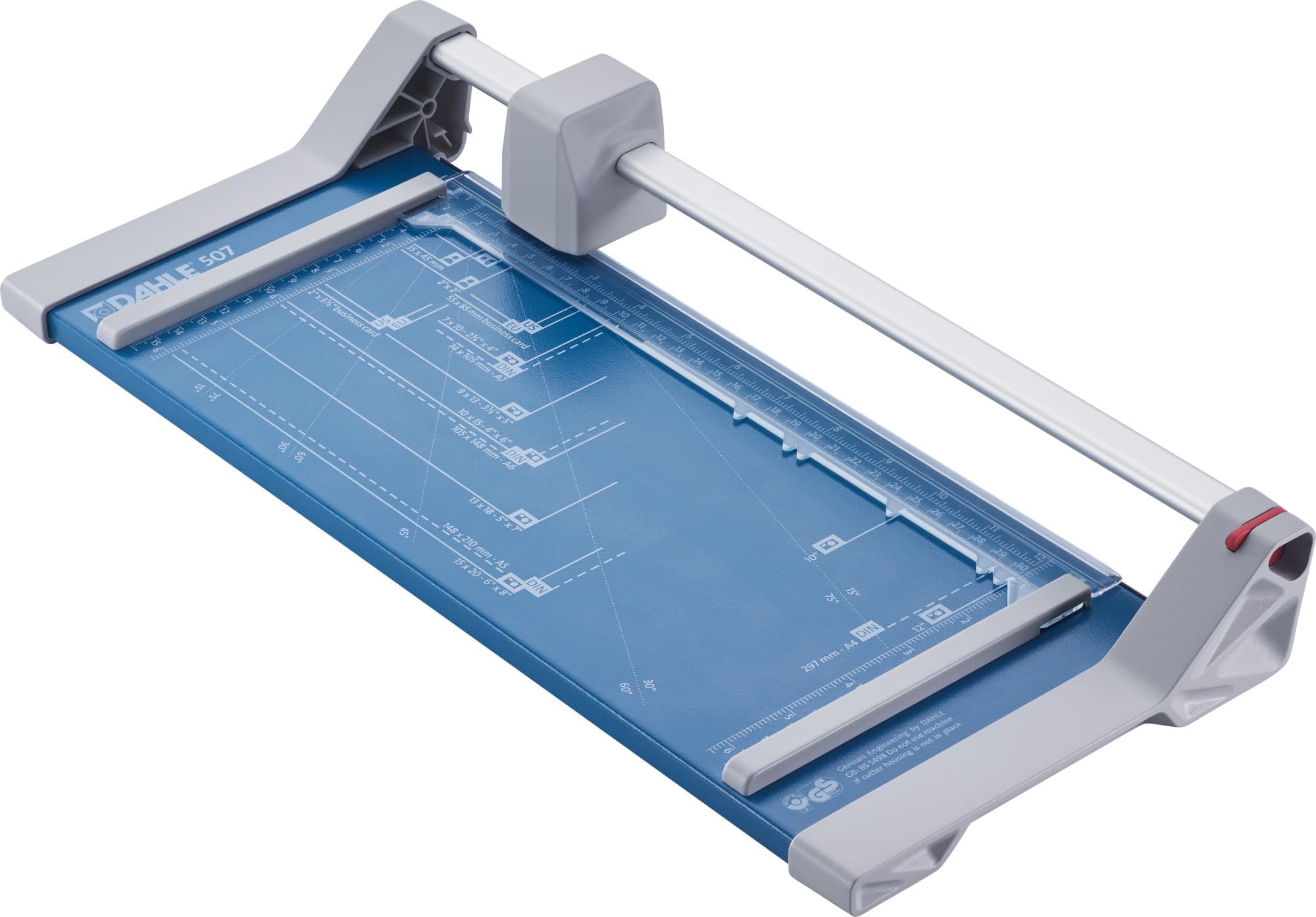507 Personal Rotary Trimmer, 12" Cut Length, 7 Sheet Capacity, Self-Sharpening, Automatic Clamp, German Engineered Paper Cutter