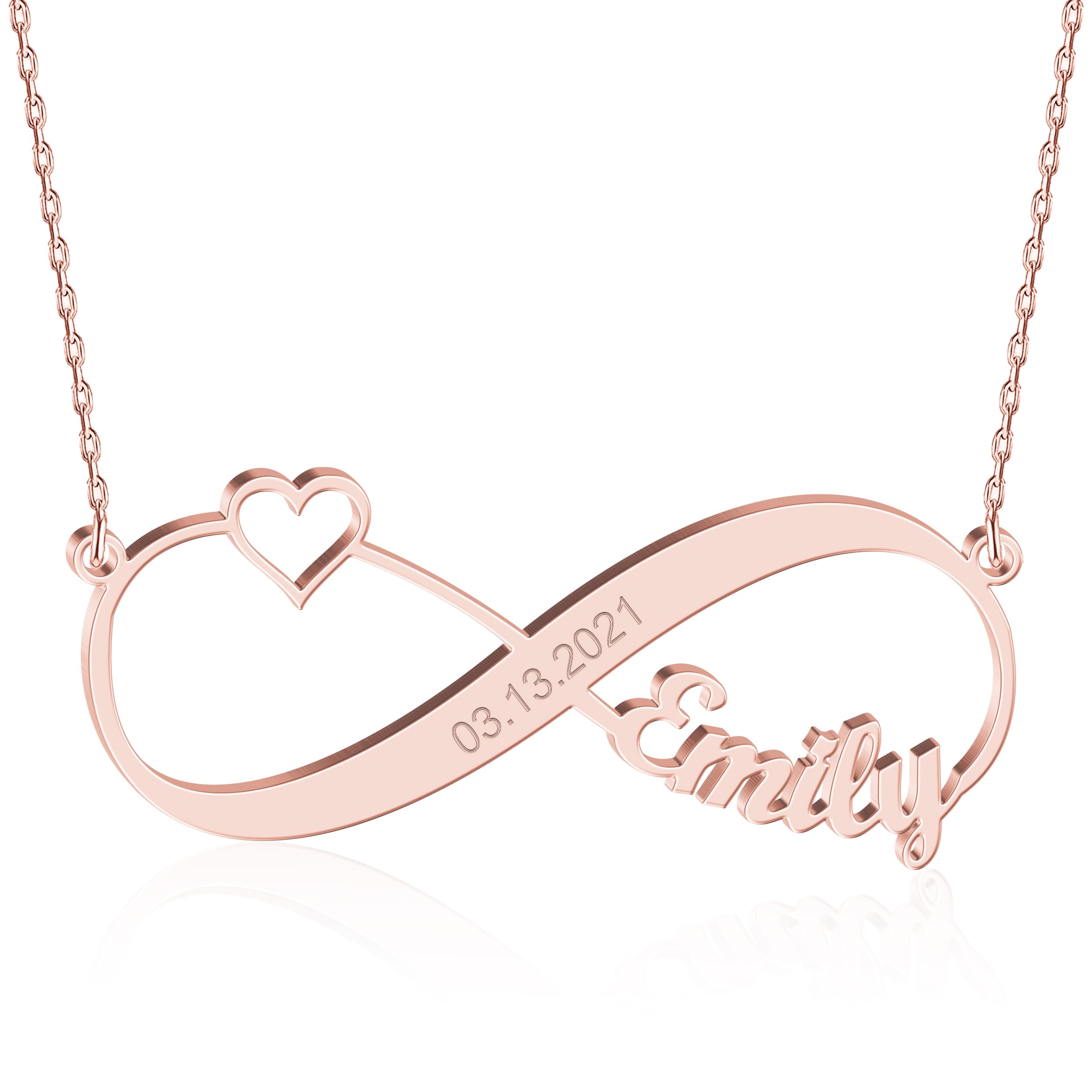 Custom Name Necklace - 925 Sterling Silver &amp; 316 Stainless Steel, 14 Fonts &amp; Multi-Language Options, 4 Colors, 5 Chain Styles, Personalized Gift with Premium Box