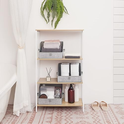 Miniatura 8 de GRANNY SAYS Contenedor de almacenamiento trapezoidal, organizadores de estantes de armario, contenedores de almacenamiento de tela con asas,