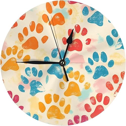 Vista 58 de KiuLoam Reloj de pared redondo de elefante africano, silencioso, sin tictac, funciona con pilas, fácil de leer para estudiantes, oficina, escuela