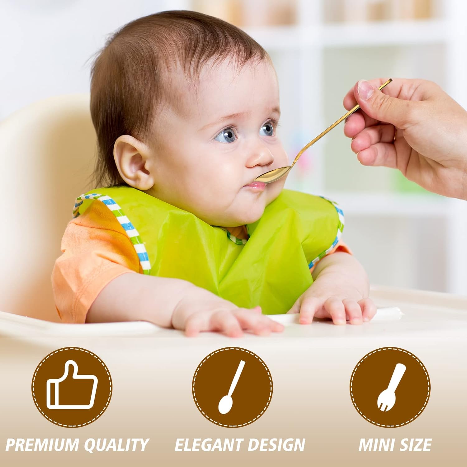 Gerrii 100 Pcs Gold Espresso Spoons for Coffee Bar Hot Tea Stainless Steel Small Spoons 5.1 Inch Mini Teaspoon for Coffee Sugar Dessert Cake Ice Cream Soup Antipasto Cappuccino