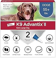 K9 Advantix II XL Flea Tick Mosquito Killer for Large Dogs Over 55 lbs - Vet-Recommended 2-Month Supply