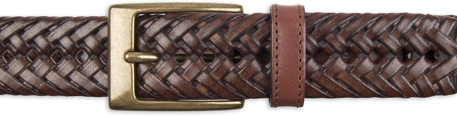 Dockers Men's Braided Belt, tan Glazed, 36