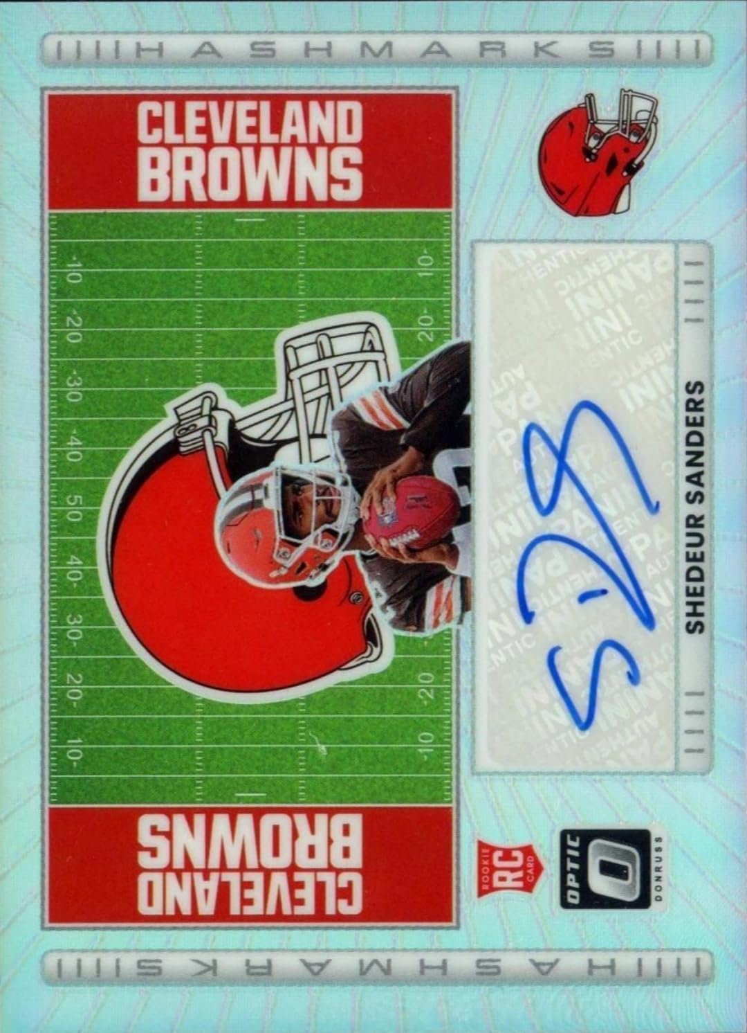 2025 Panini Donruss Optic Shedeur Sanders #HM-SS Hashmarks Prizm Auto Rookie RC Football Card