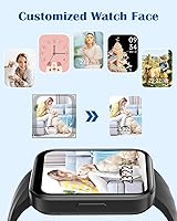 Vista 24 de RUIMEN Relojes inteligentes para mujeres y hombres (responder/hacer llamadas) compatibles con teléfonos iPhone/Android, pantalla HD de 1.85 Blanco