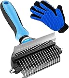2 en 1 Cepillo para Perros，Cepillo para Mascotas para Eliminar Nudos y Enredos, Reduciendo el Desprendimiento de Pelo Hasta en un 95%, para Perros y Gatos de Pelo Corto o Largo