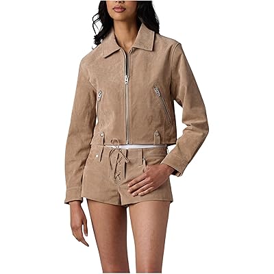 Blank NYC Latte Frappe Real Suede Jacket beige