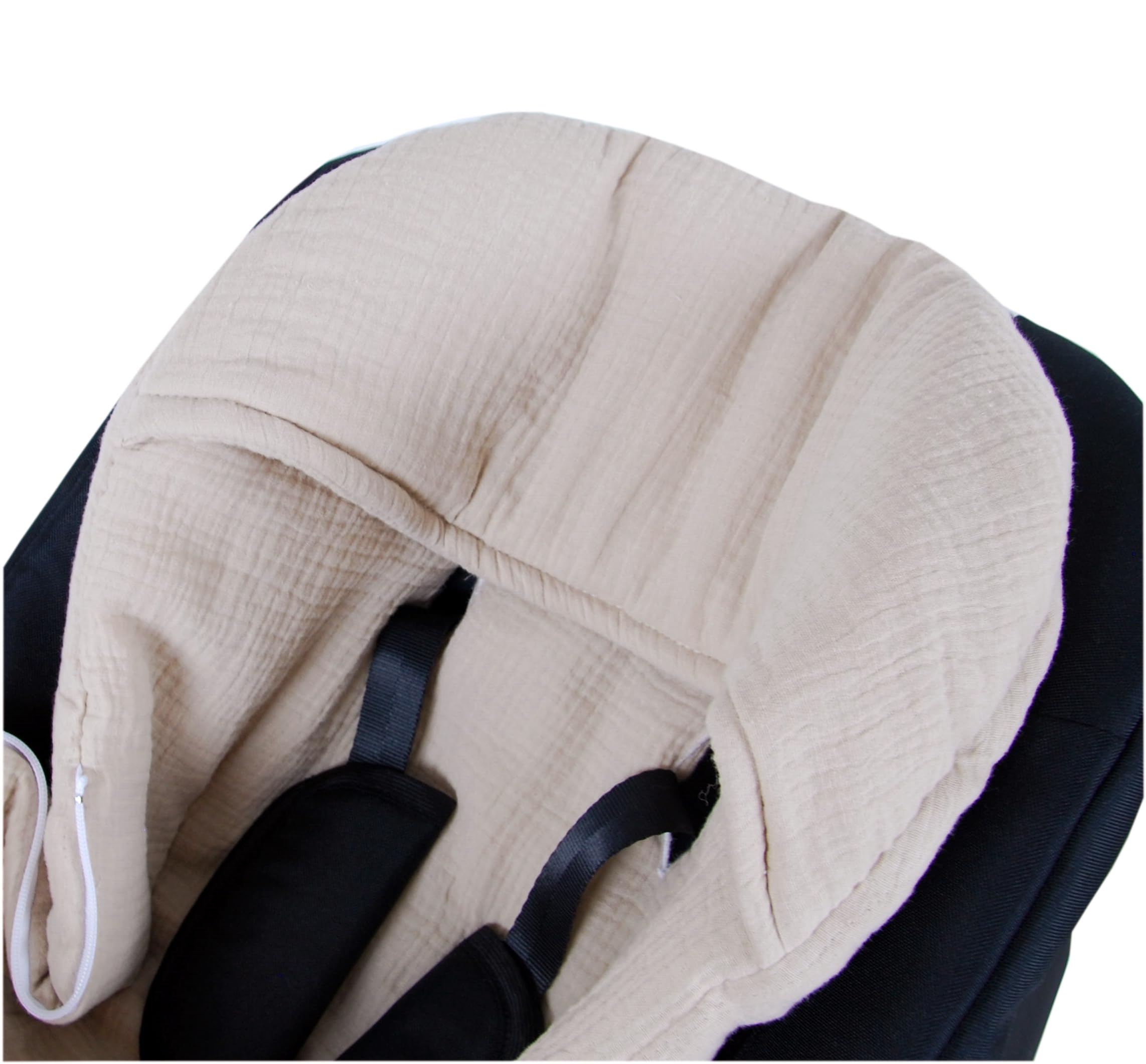 BabyLux Fußsack 90cm für Babyschale, Kinderwagen & Buggy, Minky, warm & weich, Musselin Beige
