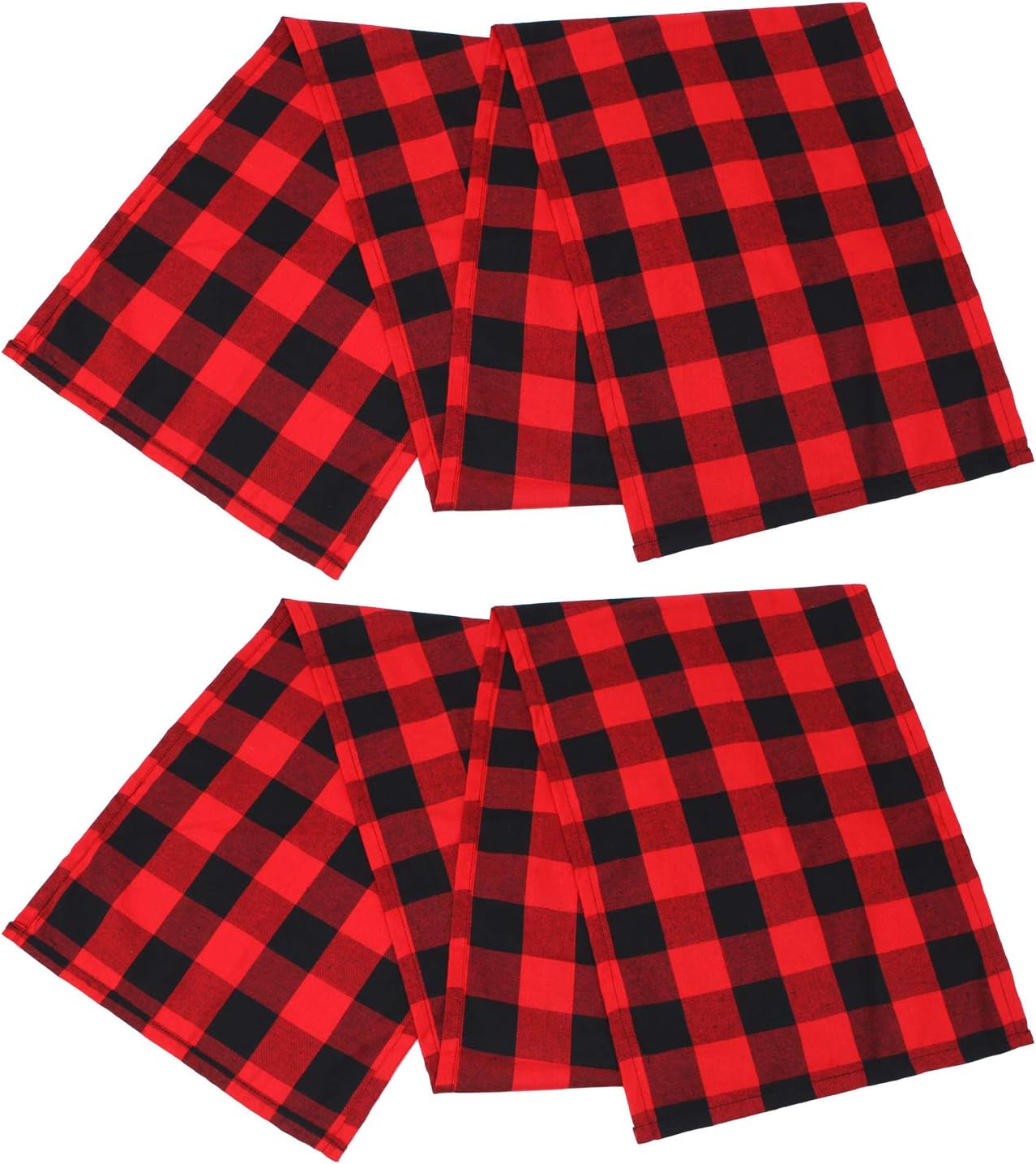 Aneco 2 Pack Checkered Table Runner Cotton Table Runner Trendy Modern Plaid Design Tablerunner Elegant Decor for Indoor Outdoor Events 13 x 72 Inches Red and Black