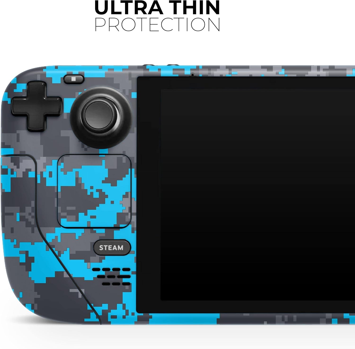 Compatible with Steam Deck - Skin Decal Protective Scratch-Resistant Removable Vinyl Wrap Cover - Bright Blue and Gray Digital Camouflage