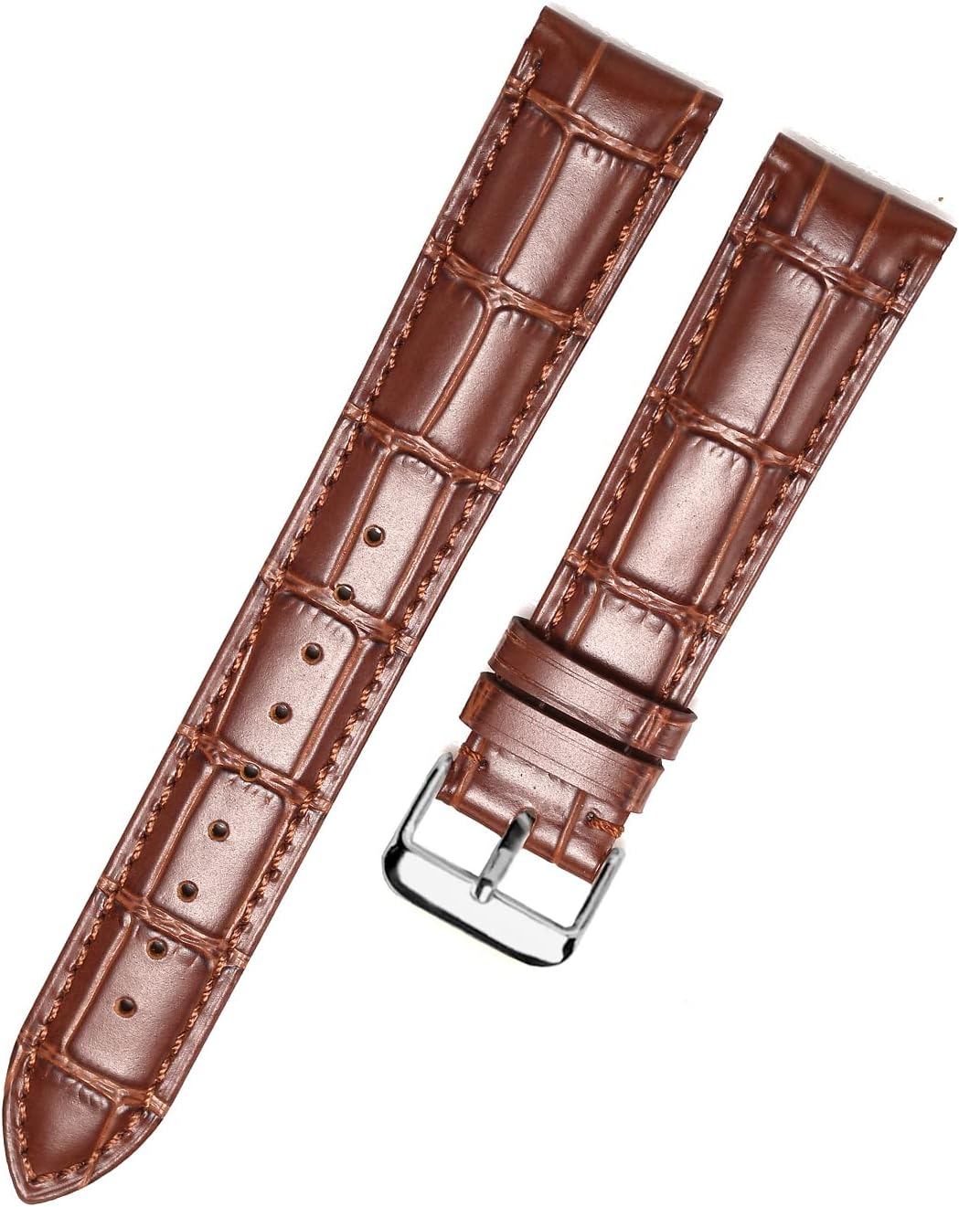 Extra Long XXL Strap Genuine Leather Quick Release 18mm 19mm 20mm 21mm 22mm Large Size Crocodile Leather Black Brown Blue Band