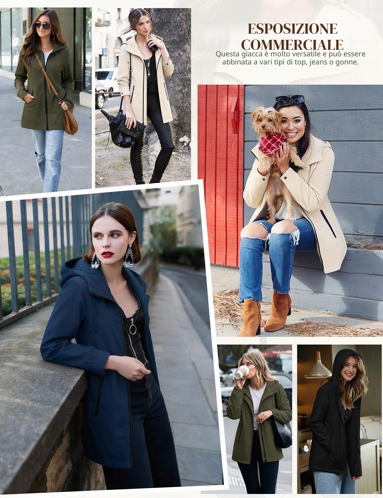 Tuopuda Giubbotto Leggero Donna Giacca Sportiva Outdoor con Cappuccio Cappotto Parka Giacca a vento per la Primavera Autunno