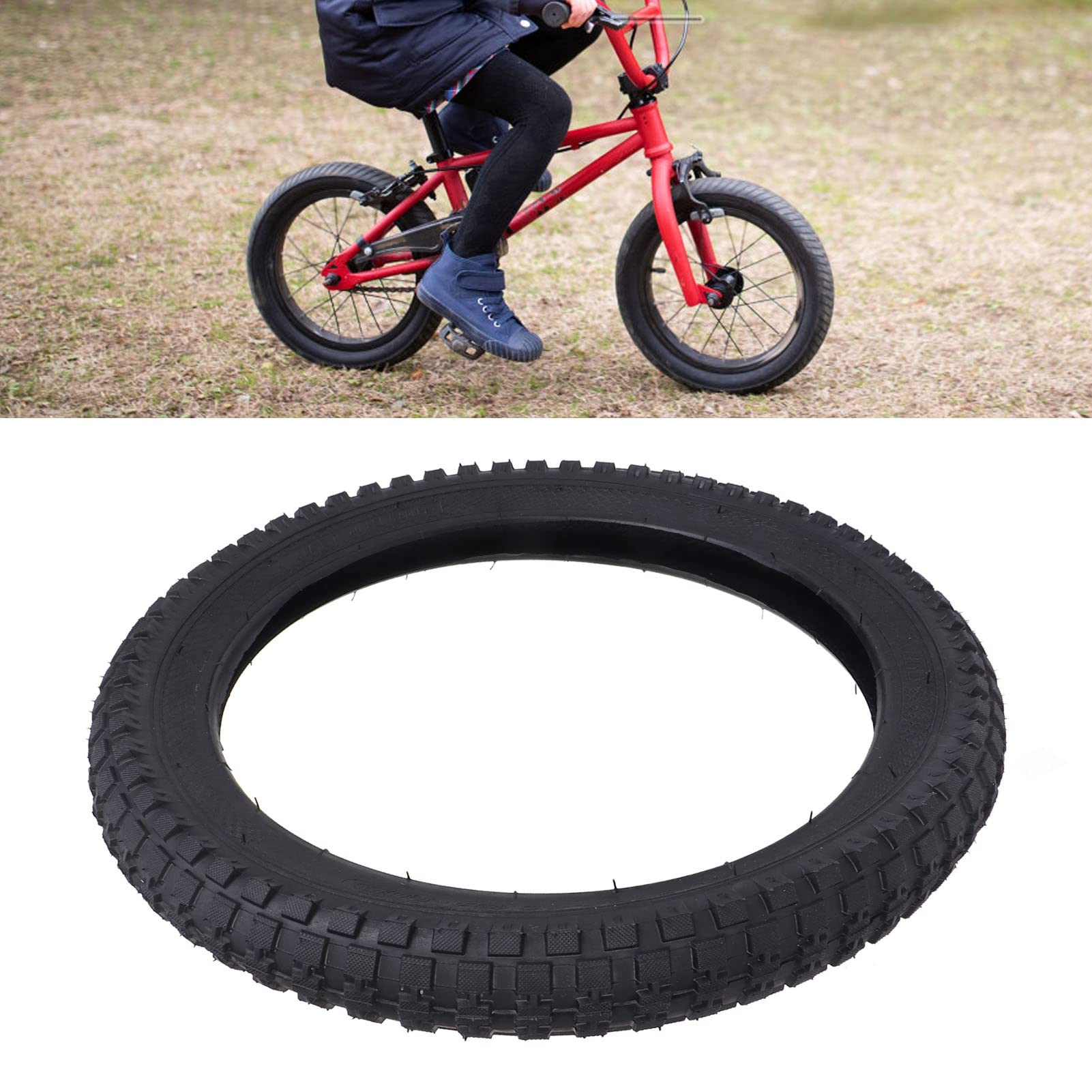 Neumático Exterior de Bicicleta, 12/14/16/18/20X 2.4 Neumáticos de Bicicleta Neumático de Bicicleta de Montaña para Niños 280KPa Neumático de Equilibrio Accesorios de Ciclismo