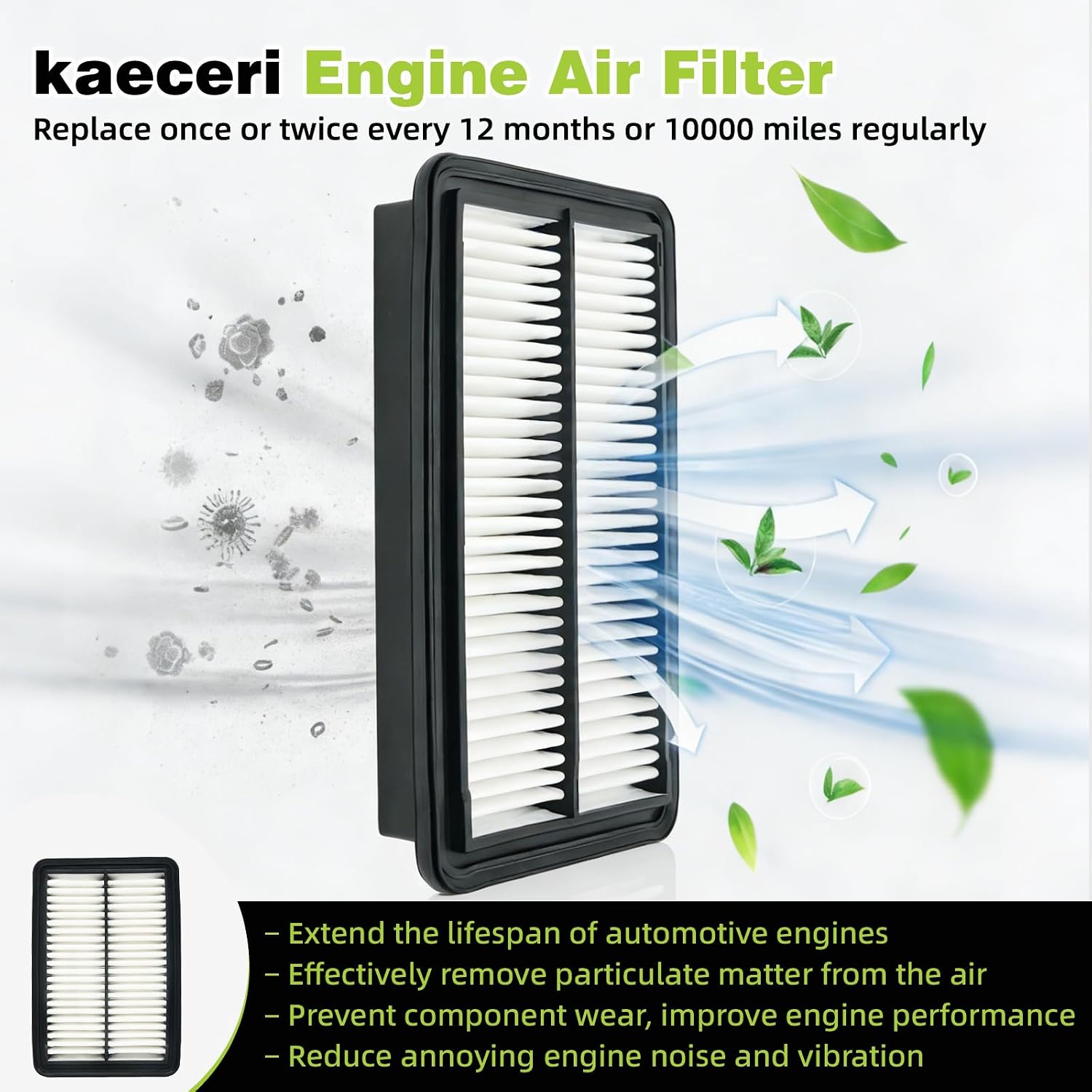 Engine Cabin Air Filter Kit for CRV 2.0L Hybrid (2023-2025), for Accord Hybrid (2023-2025), for Civic Hybrid (2025), Replaces 80292-TF0-G01, 17220-6MA-J01 (Only for 2.0L Hybrid)