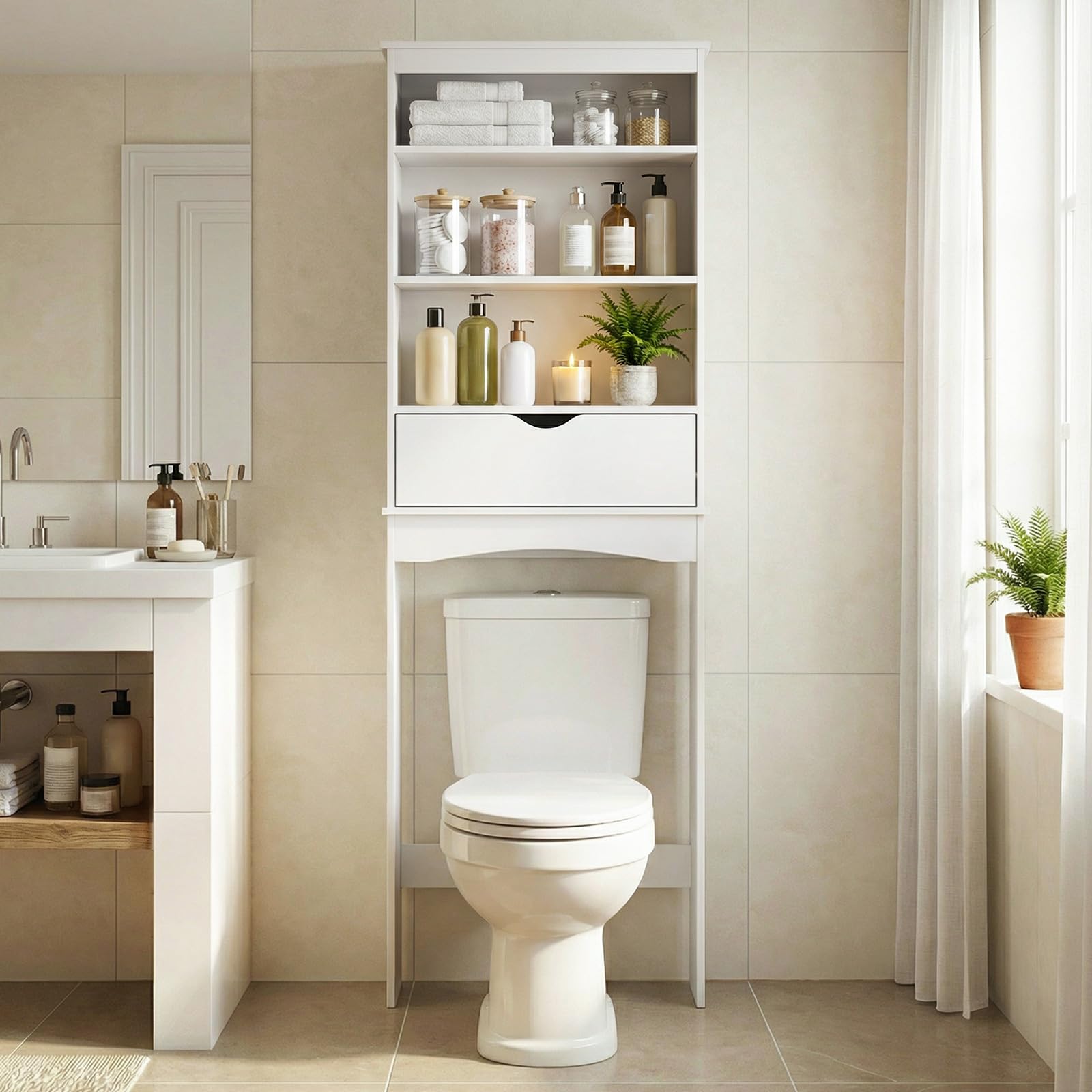 HOKEEPER Badschrank Weiß