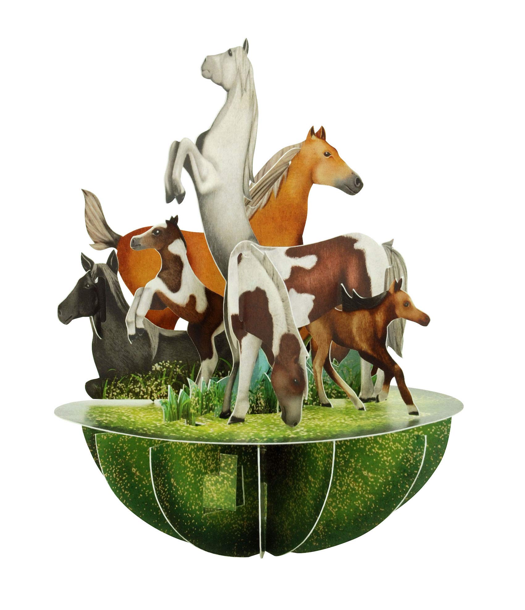 SANTOROPirouette Horses and Ponies 3D Card, Multi-Colour