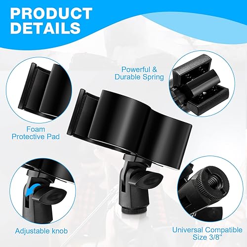 Miniatura 4 de Soporte de clip de micrófono ajustable para micrófono, soporte de micrófono inalámbrico, abrazadera de micrófono para soporte de micrófono con