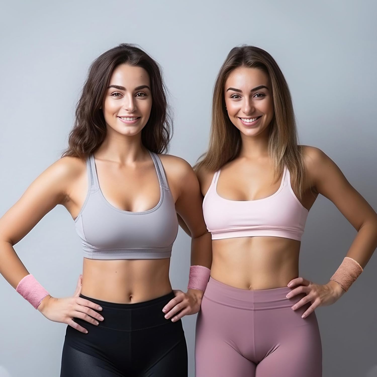 WILLBOND 8 Pack Wrist Sweatbands Sports Wristbands Tennis Sweatbands Neon 80s Thick Cotton Gymnastics Sweat Band International Sports Athletic Wristband for Men Women Party Supplies - Image 2