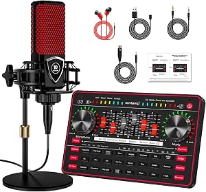 TENLAMP G3 Creator Audio Mixer Bundle with Microphone for Streaming and Podcasting