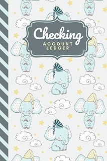 Checking Account Ledger: Baby Elephant Star Cloud - Animal Art Pattern / Small Check Register for Personal Checkbook / 2,400+ Entries / Spending - ... Notebook / Cute Gift For Organized Person
