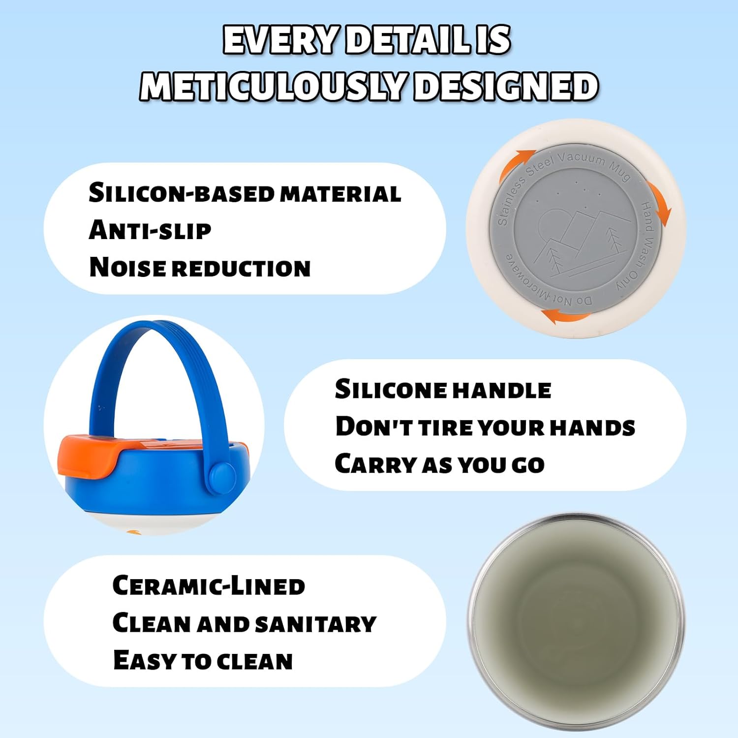 Cool Solo19oz Insulated Water Bottle Stainless Steel, Ceramic Lined with Straw & Handle, 360° Leak Proof, Bpa-Free, Polka Dot Coffee Mug for Travel Sports Office School Outdoor - Image 5