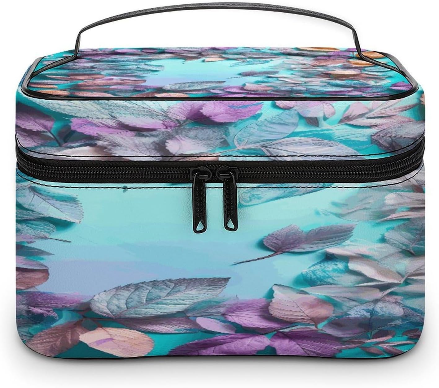 Leaves Makeup Bag Personalized Portable Travel Toiletry Bag Waterproof Cute Large Capacity Cosmetics Bags Fashion Lightweight Makeup Organizer Bags for Women