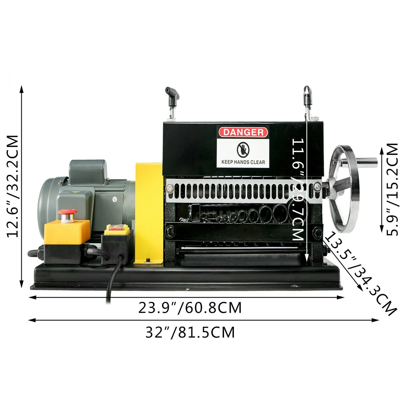 Maszyna do usuwania izolacji, 400W elektryczna maszyna do ściągania izolacji 1.5-38mm przenośna stołowa automatyczna striptizerka 1400 obr./min 10 kanałów do okrągłego płaskiego kabla