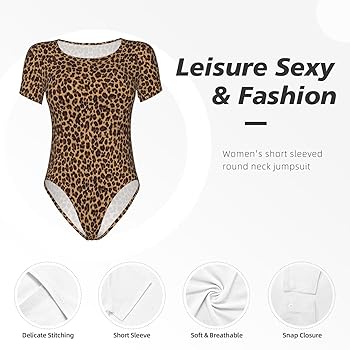 タグ付き未使用 Lautashi Shirt body suit ラウタシー Leopard Print Bodysuits for Women Tummy Control - Stylish