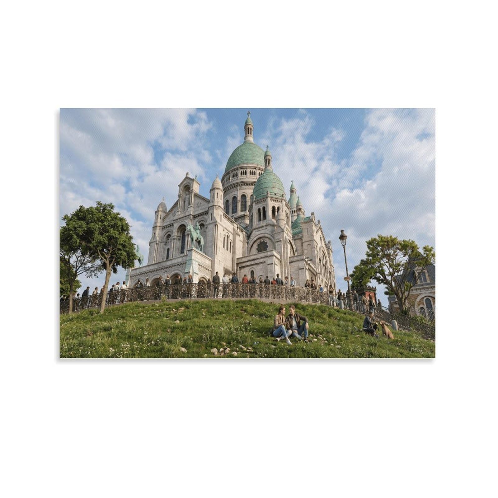 XPASHIQWC Sacré-Cœur Basilica Paris Poster Artwork Giclee Canvas Prints Modern Canvas Wall Art Picture Wall Hanging for Bathroom Wall Decor 16x24inch(40x60cm)