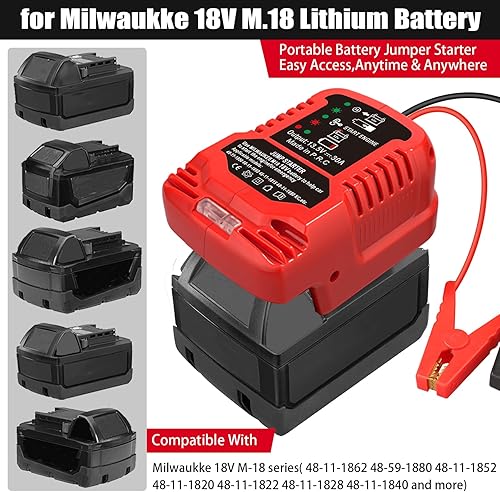 Miniatura 3 de TPDL Abrazaderas de cable de puente de batería de alta resistencia para Milwaukke para batería M.18 de 18 V, convertido en amplificador automotriz