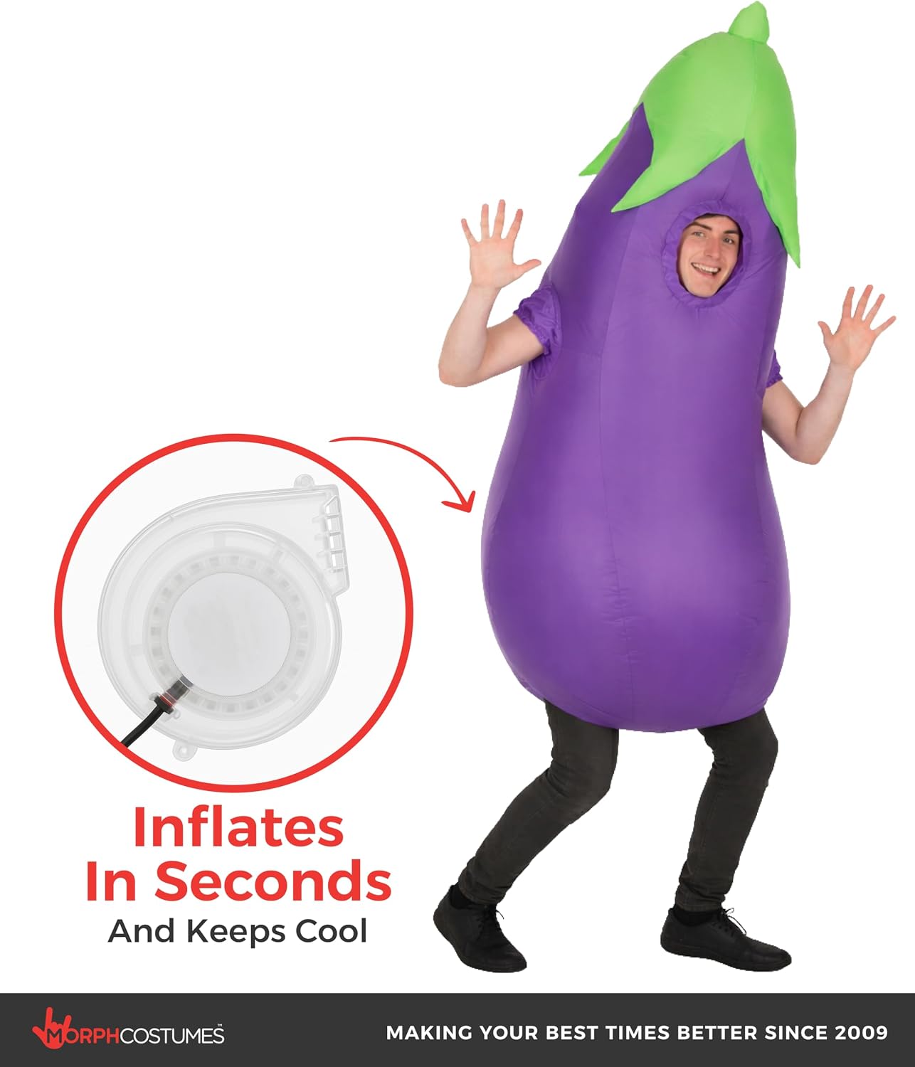 Morph Eggplant Costume Adult, Inflatable Eggplant Costume, Inflatable Costumes Adult, Blow Up Costumes for Adults