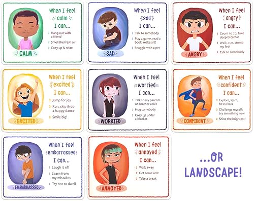 Miniatura 3 de Juego de 8 pósteres de aula How I'm Feeling de 17 x 22 pulgadas  Decoración motivacional para el aula  Construye vocabulario emocional y desarrolla