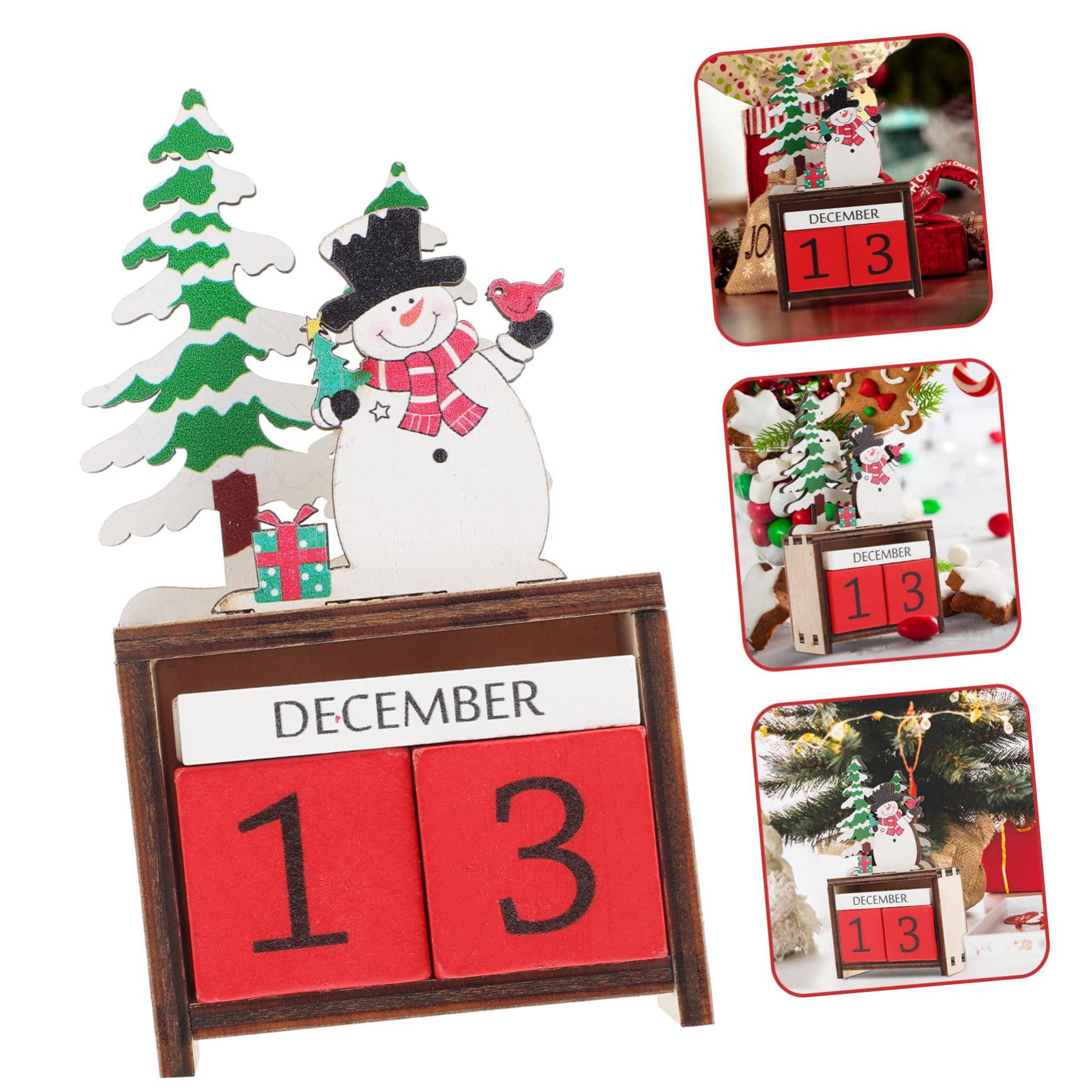 ABOOFAN 5stücke Weihnachtskalender Aus Holz Kreativer Schneemann Adventskalender Für Weihnachten Wiederverwendbar Dekorativ Für Familie Für Festliche Feiern Und Dekorationen