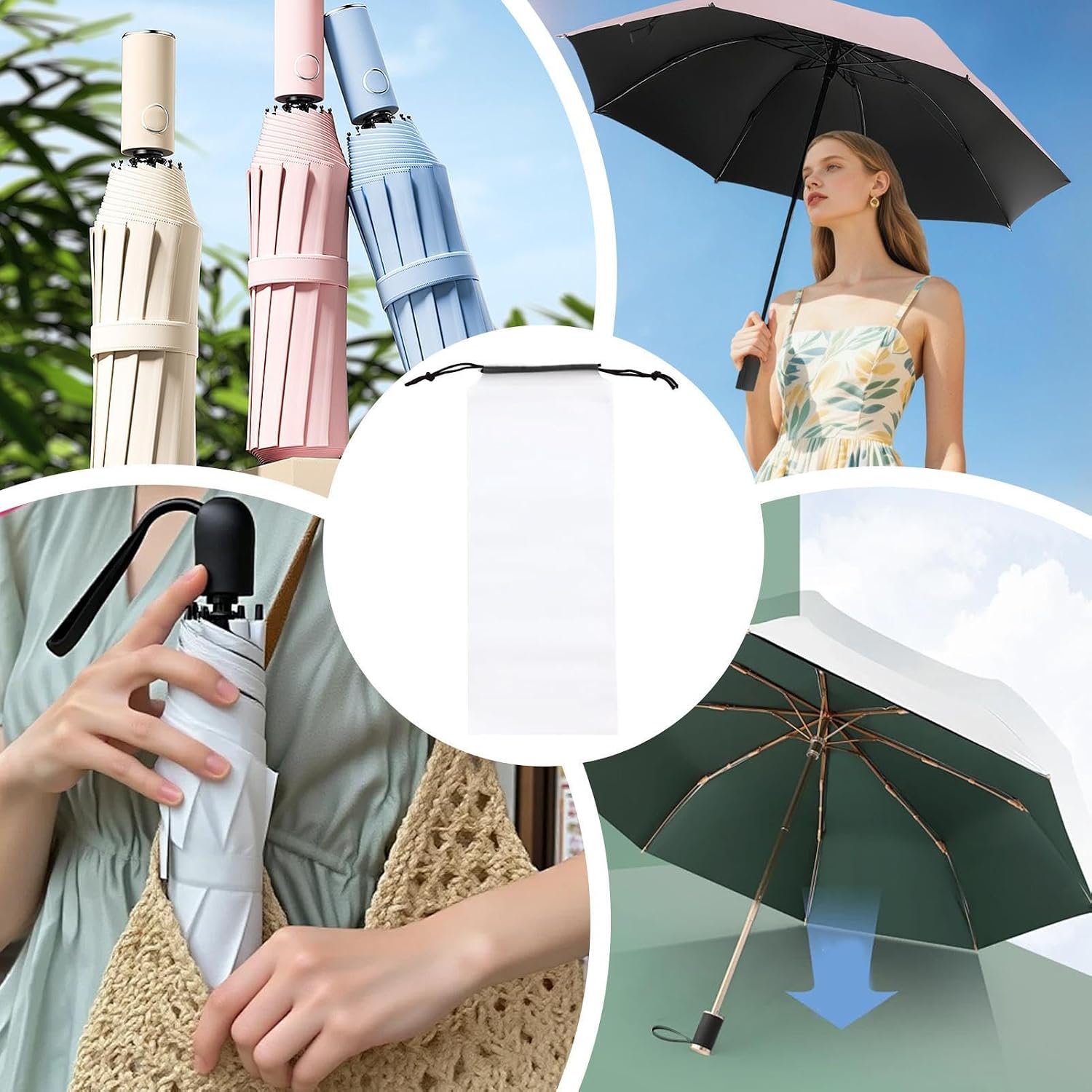 Wet Umbrella Bags with Drawstring 5/10 Pieces Foldable image 4