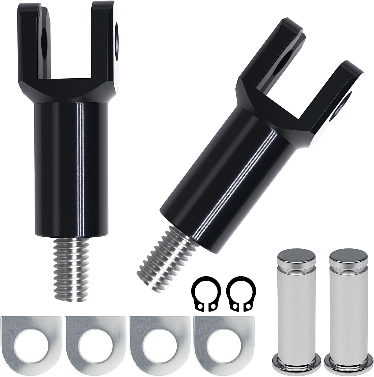 Passenger Foot Peg Supports Mounts Clevis Kit Compatible With Harley Davidson Softail 2000-2006. (black)