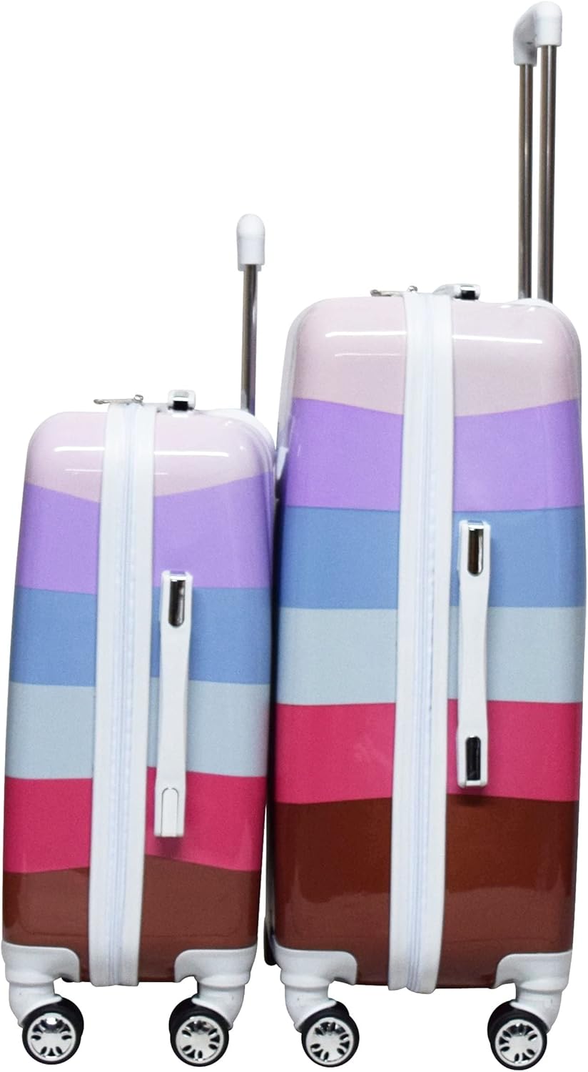 Review Nicole Miller Luggage Rainbow Collection 2 Piece Hardside Lightweight Spinner Suitcase