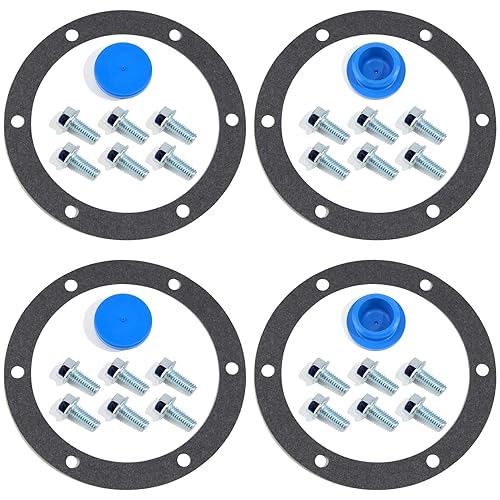 Juego de 4 juntas de tapacubos y pernos de goma para tapas de buje 343-4009, 4 tapones de goma 359-5990, 4 juntas 330-3009, 24 tornillos, apto para
