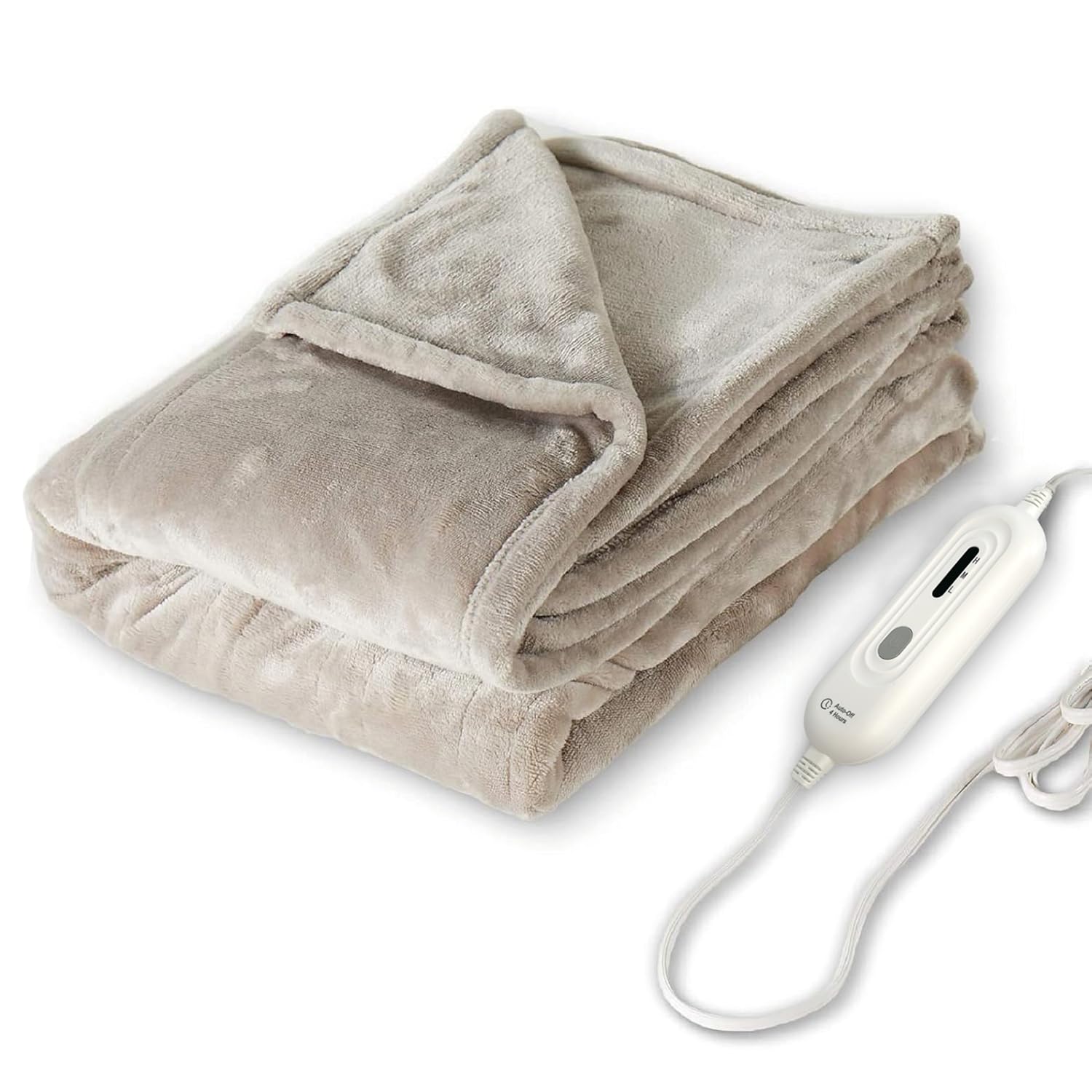 Tefici Electric Heated Blanket Throw Super Cozy Soft 2-Layer Flannel 50 x 60 Heated Throw with 3 Heating