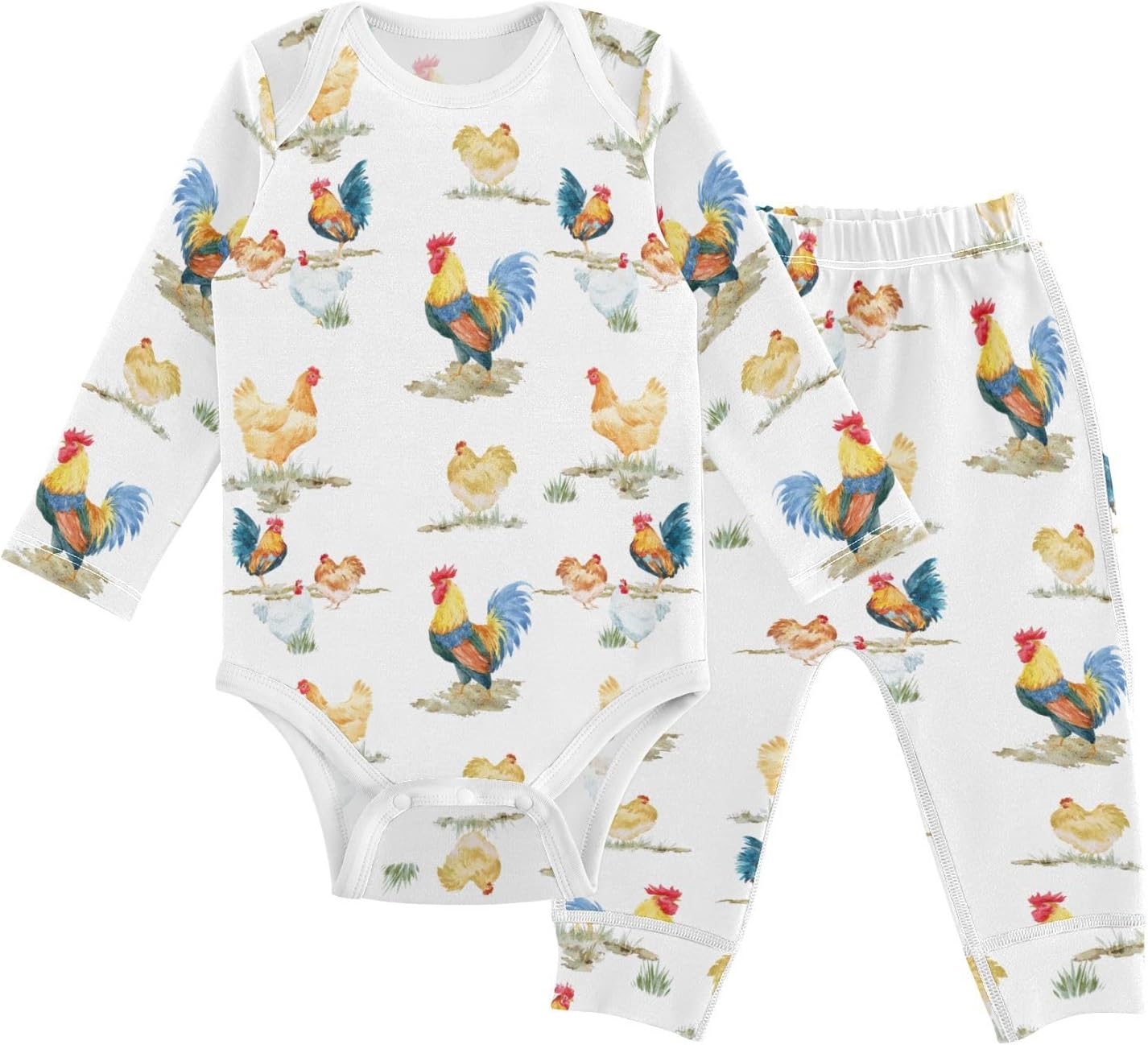 vvfelixl Baby Bodysuits Pants Sets Colorful Coconut Long Sleeve Baby Clothes for Boys Girls 0-3M