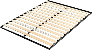 Mellow 1.6 Inch Metal Bunkie Board Mattress Support with Wood Slats for Bed Frames, Box Spring or Bed Slat Replacement, Easy Assembly, King, Black