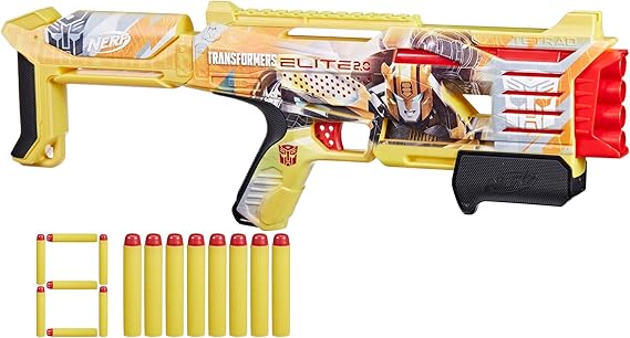 Nerf Transformers, Lanzador Bumblebee, Incluye 8 Dardos Elite, Acción de Bombeo oferta Amazon