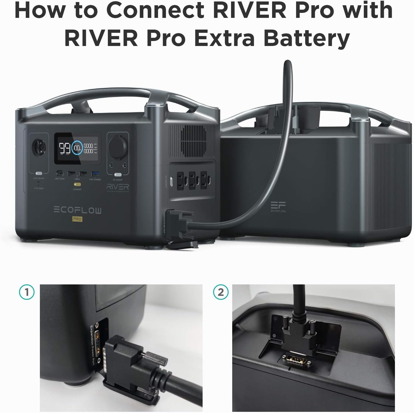 EF ECOFLOW River Pro Extra Battery 720Wh with Robotic Lawn Mower