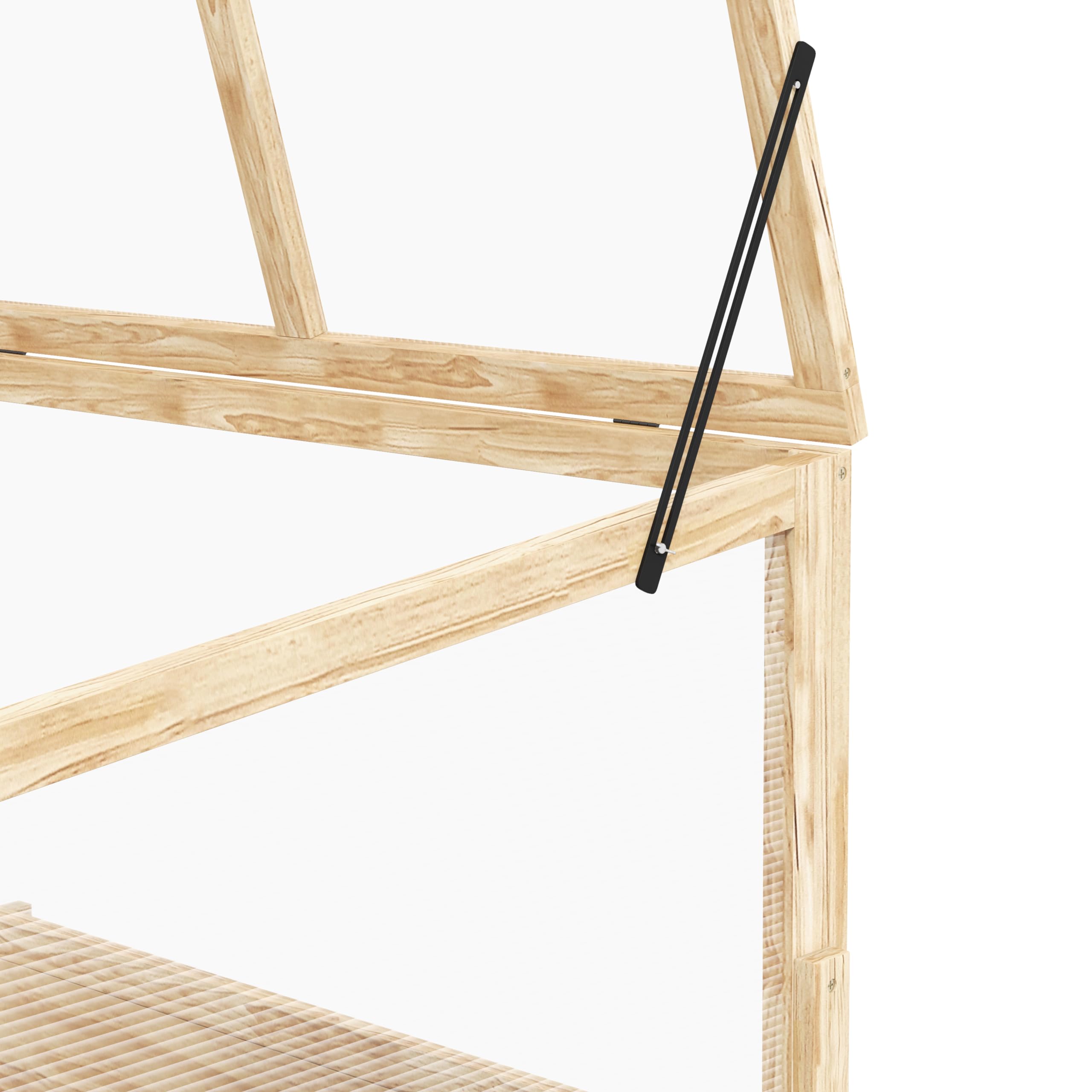 Outsunny Jardinera elevada con Invernadero y Tapa abrible, Jardinera elevada de Madera para Verduras, Flores y Hierbas, 98x98x63.5cm | Maceta elevada de madera, parte superior que se puede abrir, para verduras, flores y hierbas