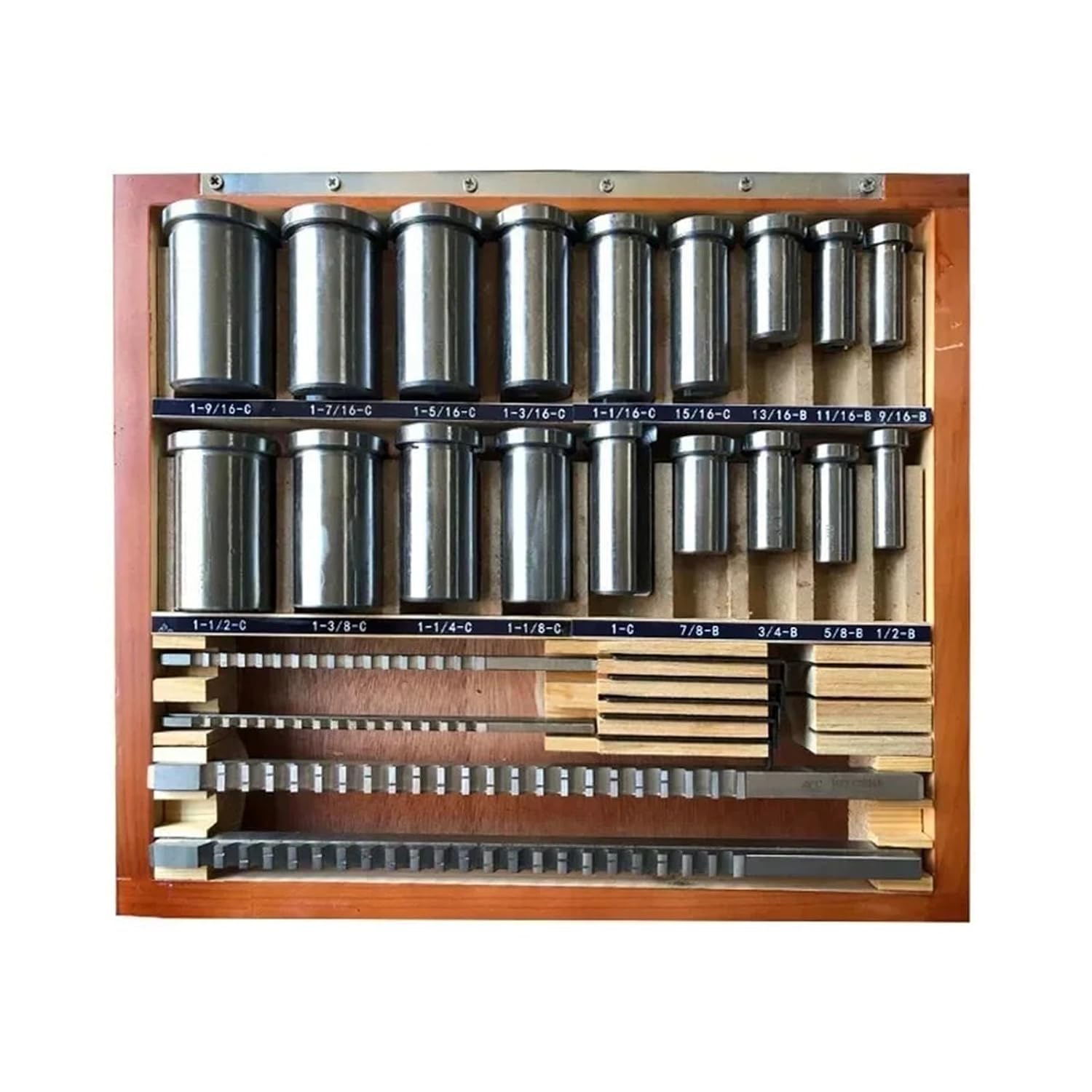 30pcs Inch Sized HSS Groove Keyway Broaches Set Key Broaching Tools Tool 5pcs 1/2''-1-1/2''18pcs Bushings 7pcs Shims Heat Resistance