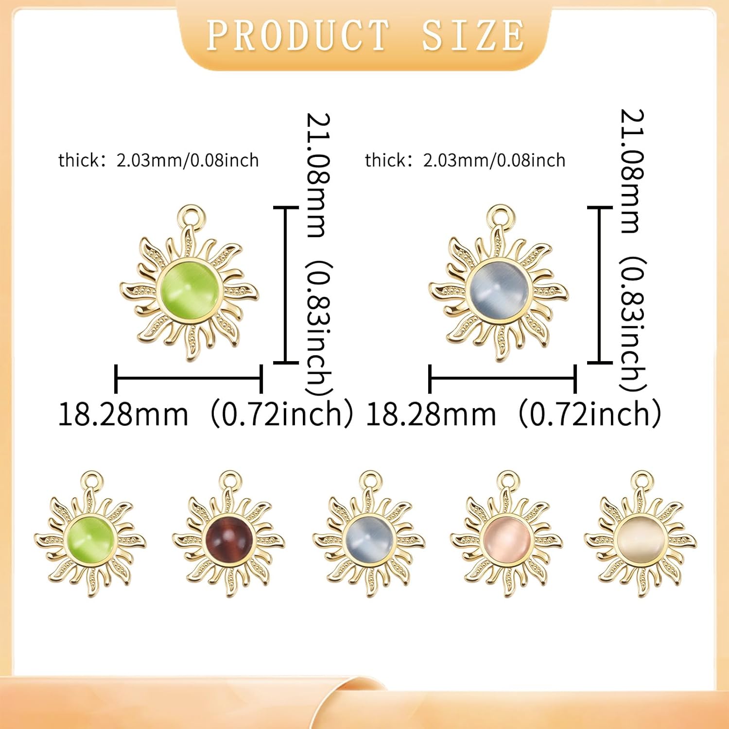 30Pcs Sun Charms Pendant Alloy Plated Sunflower charm Eye Beads Sun Wonderful Pendant for DIY Handmade Earring Necklace Bracelet Jewelry Keychain Craft Accessories Making Supplies - Image 2
