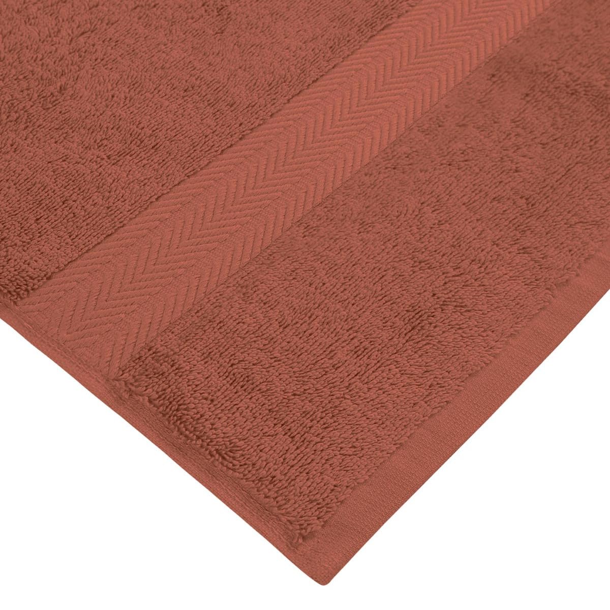 Sensei Maison - Ensemble de Bain 3 pièces (1 Drap de Bain + 1 Serviette de Toilette + 1 Gant) Luxury - - Terracota